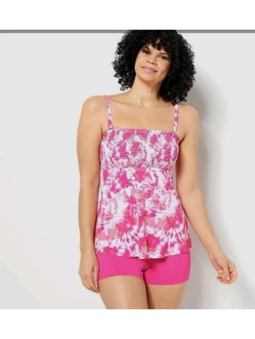 NWOT Kim Gravel Two Piece Pink Tankini Shorts 8